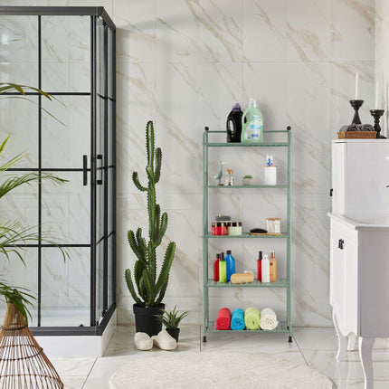 Floor-standing shelf with 5 shelves