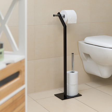 Floor-standing toilet paper holder
