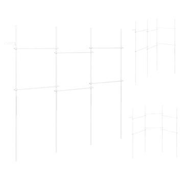 Floor to Ceiling Clothes Rack with 6 Hanging Rails, Telescopic, White