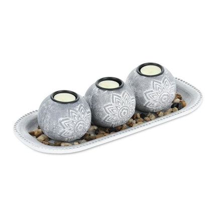Floral tealight holder with tray