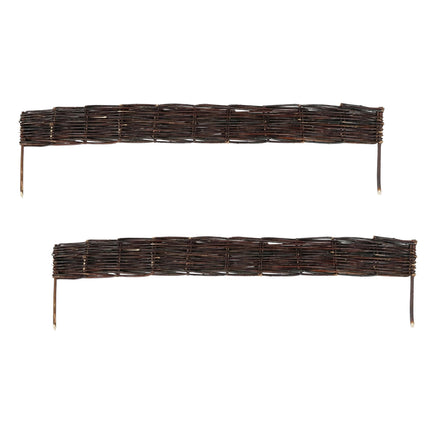 Flower Bed Edging Fence – Willow Wicker, Pegs Included