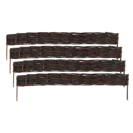 Flower Bed Edging, Willow Wicker Border With Pegs