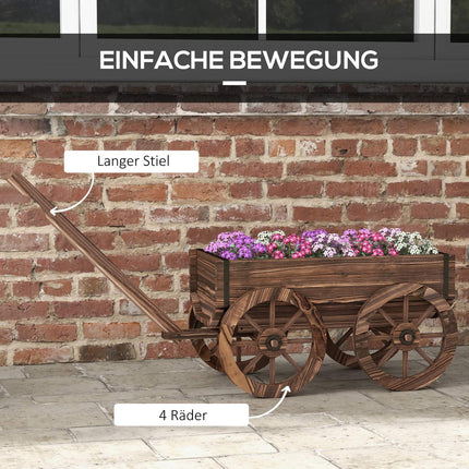 Wooden cart Flower box, Garden pot, 30 Kg Capacity