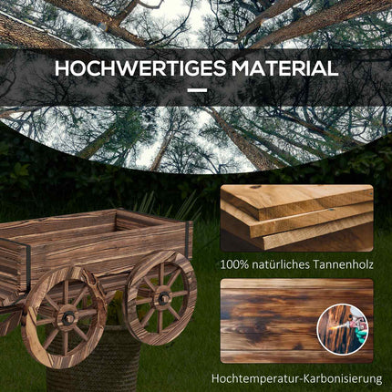 Wooden cart Flower box, Garden pot, 30 Kg Capacity