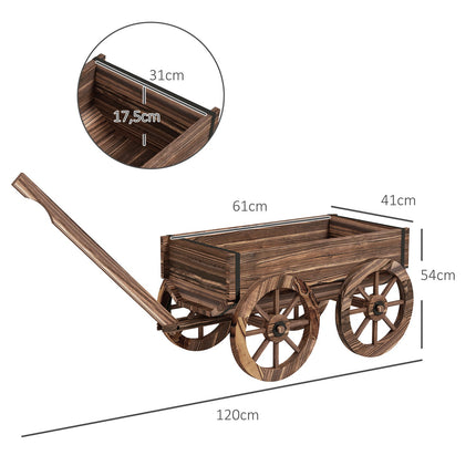 Wooden cart Flower box, Garden pot, 30 Kg Capacity