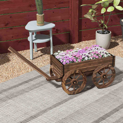 Wooden cart Flower box, Garden pot, 30 Kg Capacity