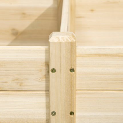 Bloembak Houten Plantenbak Met 2 Vakken Voor Groenten En Kruiden, Naturel, 244X61,5X27Cm