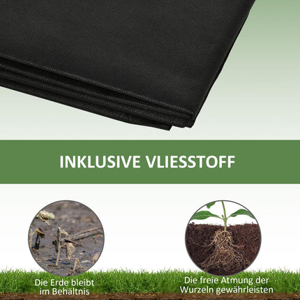 Bloembak Houten Plantenbak Met 2 Vakken Voor Groenten En Kruiden, Naturel, 244X61,5X27Cm
