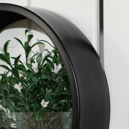 Set of 3 black steel wall planters for succulents