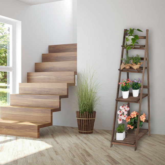 Flower Stairs Wood Dark Brown