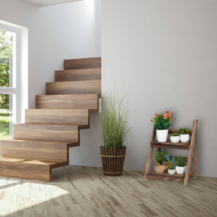 Flower Stairs Wood Dark Brown
