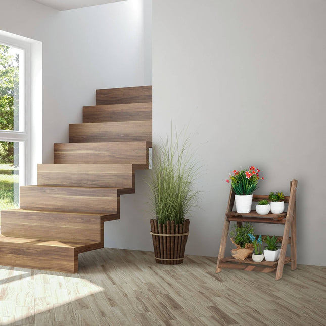 Flower Stairs Wood Dark Brown