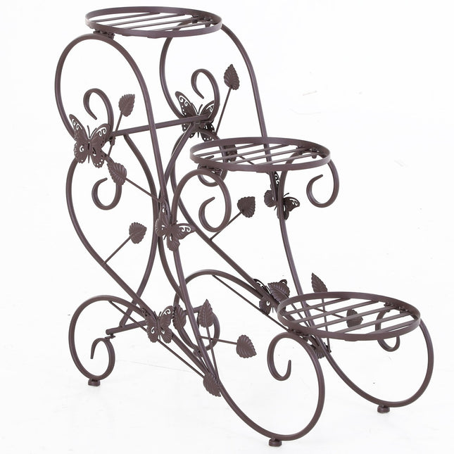 Three-level plant shelf in metal, French style, 76x27x67 cm