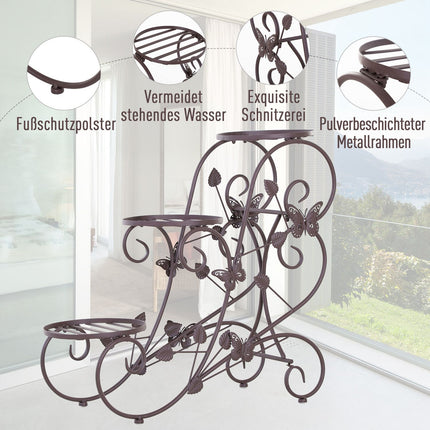Three-level plant shelf in metal, French style, 76x27x67 cm