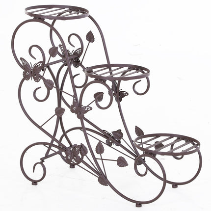 Three-level plant shelf in metal, French style, 76x27x67 cm