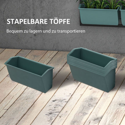 Bloemenstandaard plantenstandaard met 8 potten wandgemonteerde plantentrap bloemenplank voor tuin donkergroen 52,5 x 14 x 90 cm