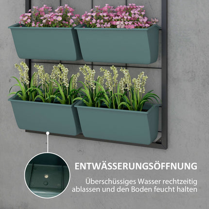 Bloemenstandaard plantenstandaard met 8 potten wandgemonteerde plantentrap bloemenplank voor tuin donkergroen 52,5 x 14 x 90 cm