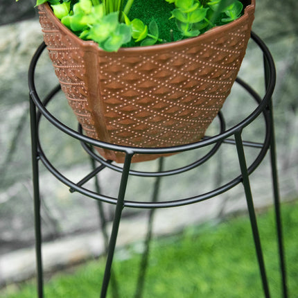 Bloemenstandaard Set Van 3 Metalen Plantenstandaard Set Bloemenkruk Bloempothouder Plantenkruk Voor Bloempot Tot Diameter 16 Cm Zwart
