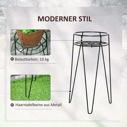 Bloemenstandaard Set Van 3 Metalen Plantenstandaard Set Bloemenkruk Bloempothouder Plantenkruk Voor Bloempot Tot Diameter 16 Cm Zwart