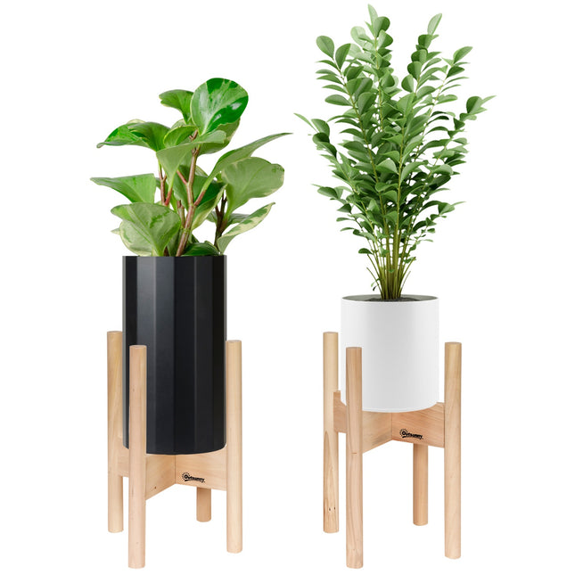 Wooden flower stand Set of 2, different heights, natural finish