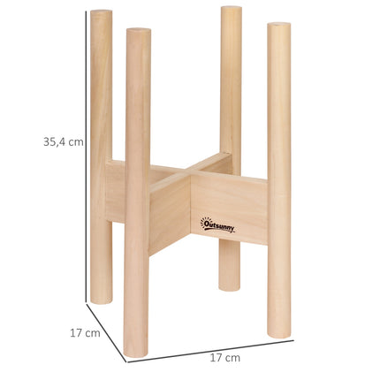 Wooden flower stand Set of 2, different heights, natural finish