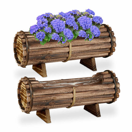 Flower box Wood Set of 2