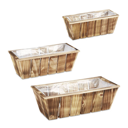 Flower box Wood Set of 3