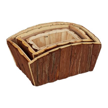 Flower box Wood Set of 3