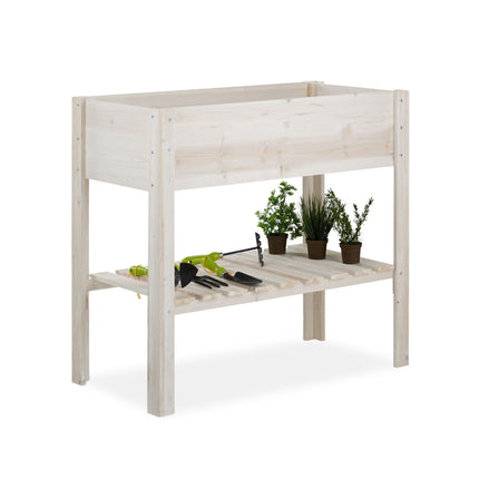 Flower box on legs in white wood