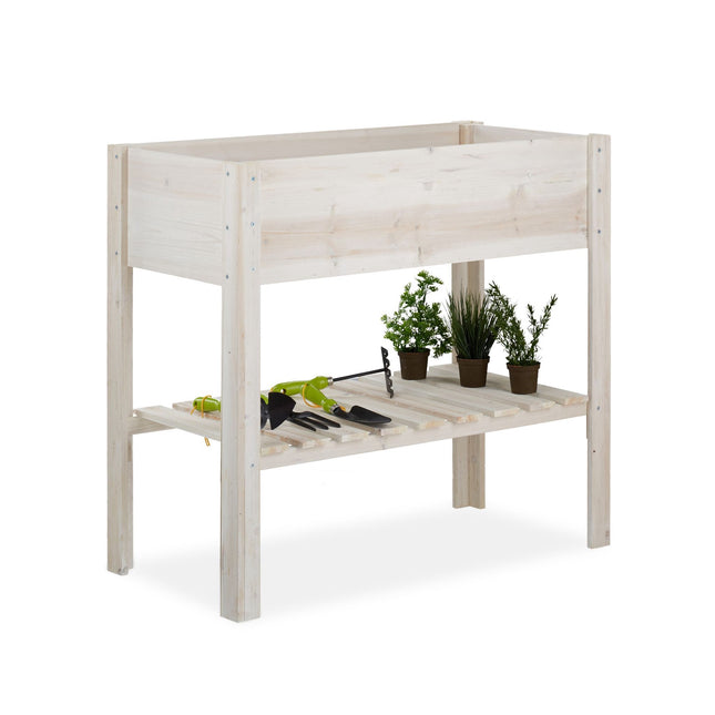 Flower box on legs in white wood