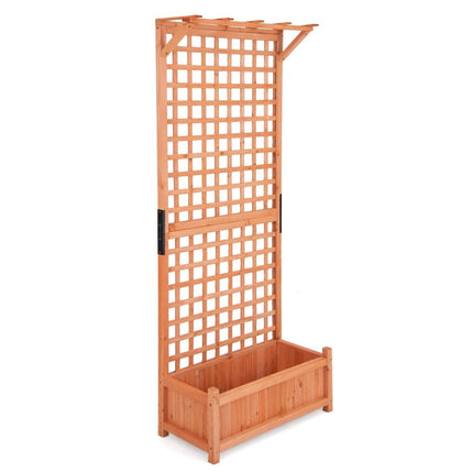 Flower box with trellis & roof & trellis & drainage holes Planter box 75 x 33 x 181 cm
