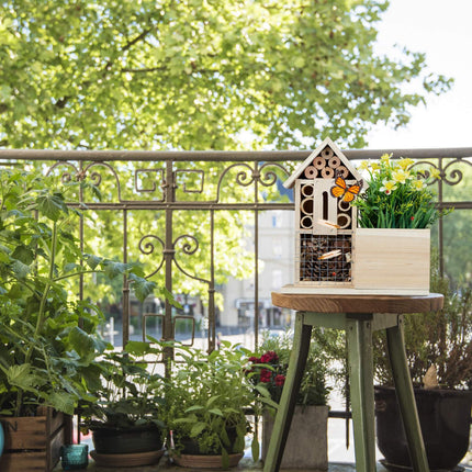 Flowerpot Bee Hotel Wood
