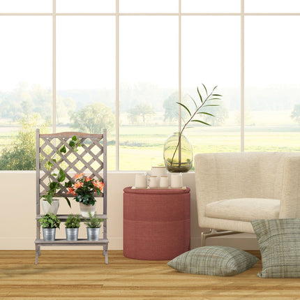 Flower stairs with trellis gray
