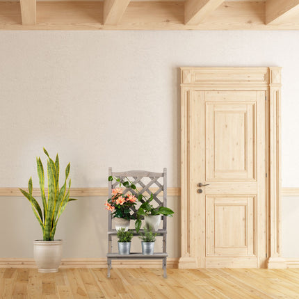 Flower stairs with trellis gray