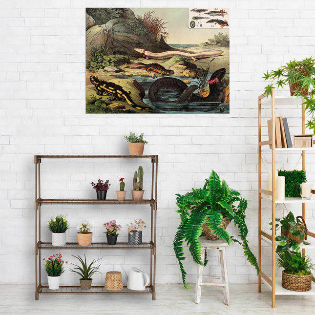 Flower stand in brown metal 4 shelves