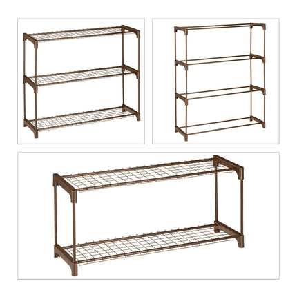 Flower stand in brown metal 4 shelves