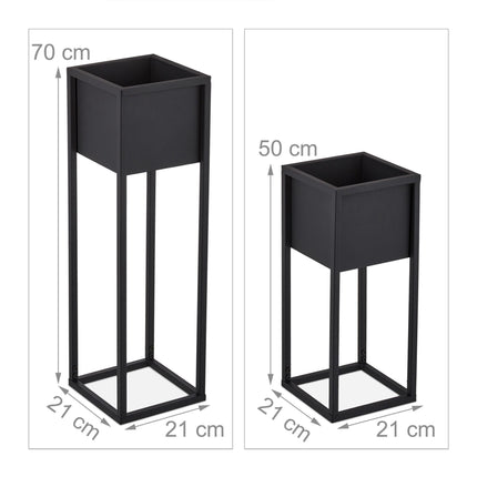 Flower stand in metal - 2 pcs in black