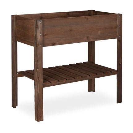 Flower table in dark wood