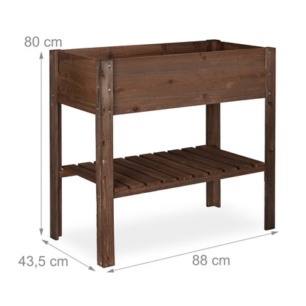 Flower table in dark wood