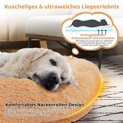 Fluffy dog bed for people & dogs with washable dog blanket 171 x 115 cm brown