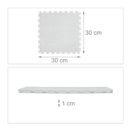 Fluffy puzzle mat in a set of 9