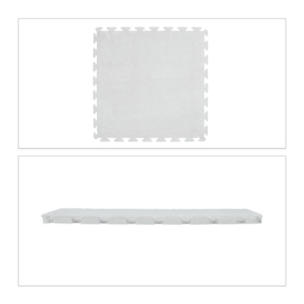 Fluffy puzzle mat in a set of 9