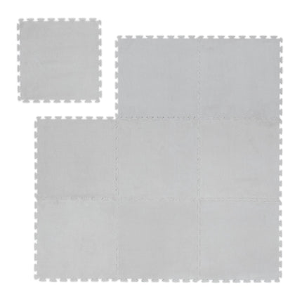 Fluffy puzzle mat in a set of 9