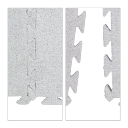 Fluffy puzzle mat in a set of 9