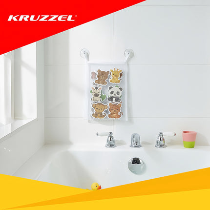 Foam Bath Stickers Set – 12 Animal Shapes with Organizer