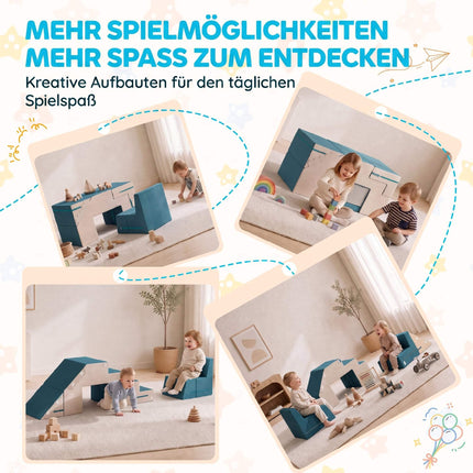Foam Building Blocks for Toddlers, Blue – 2-Piece Set
