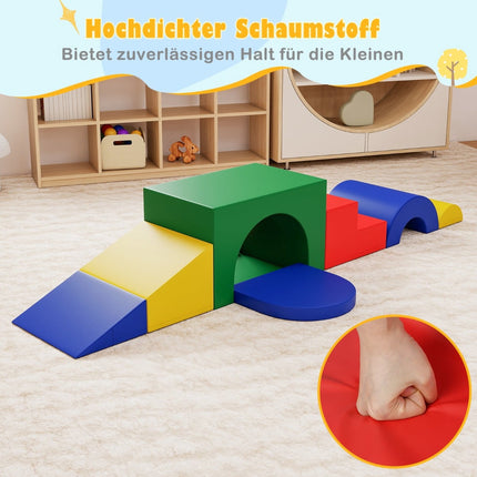 Foam Climbing Block Set for Toddlers – 7 Pieces, PU Leather