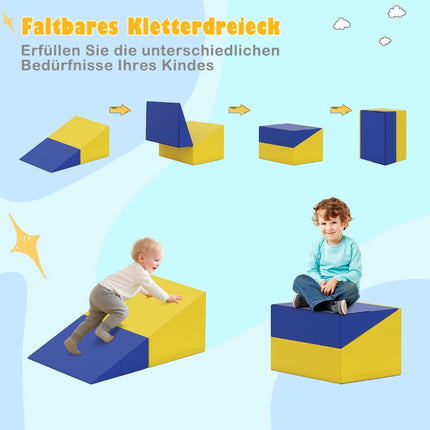Foam Climbing Block Set for Toddlers – 7 Pieces, PU Leather