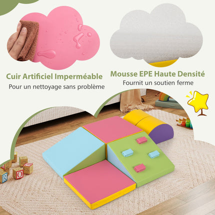 Foam Climbing Blocks, 6-Piece Hook-and-Loop Toddler Set