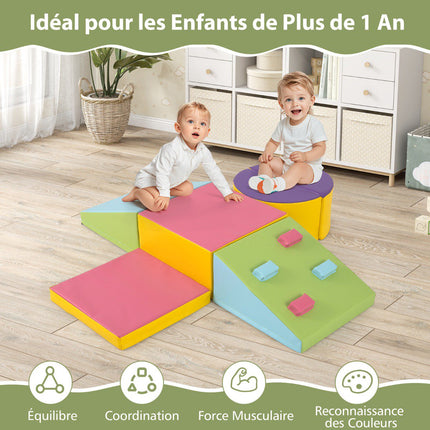 Foam Climbing Blocks, 6-Piece Hook-and-Loop Toddler Set
